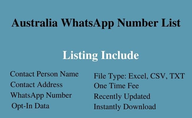 Australia whatsapp number list