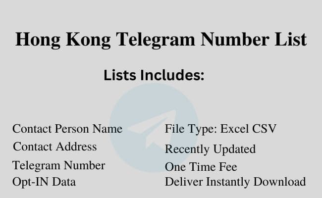 Hong Kong telegram number list