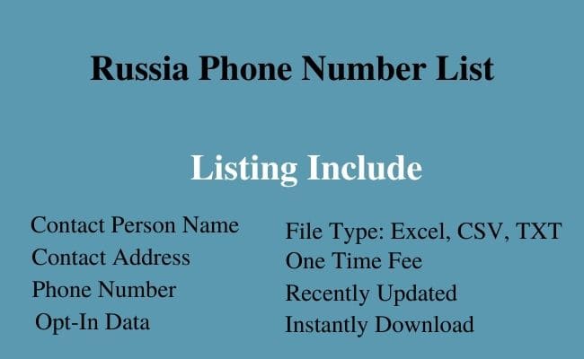 Russia phone number list