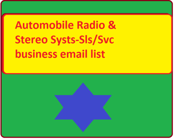 Automobile Radio & Stereo Systs-Sls Svc Email Activer Data