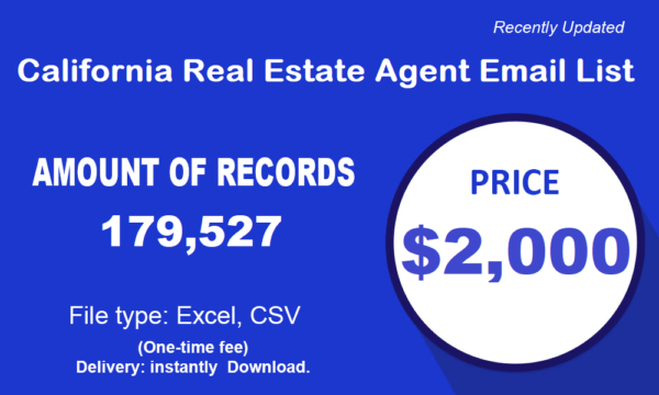 California Real Estate Agent Email Activer Data