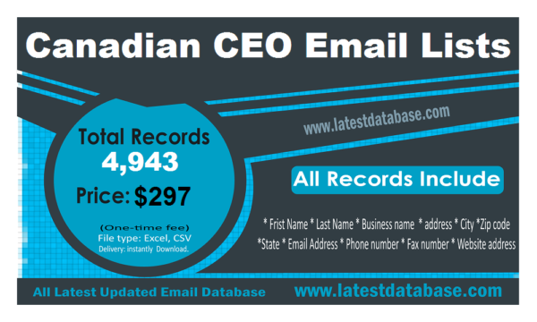 Canadian CEO Email Activer Datas