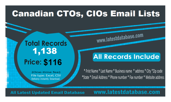 Canadian CTOs, CIOs Email Activer Datas