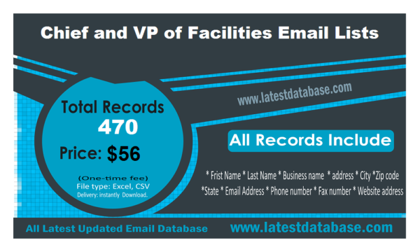 Chief and VP of Facilities Email Activer Datas