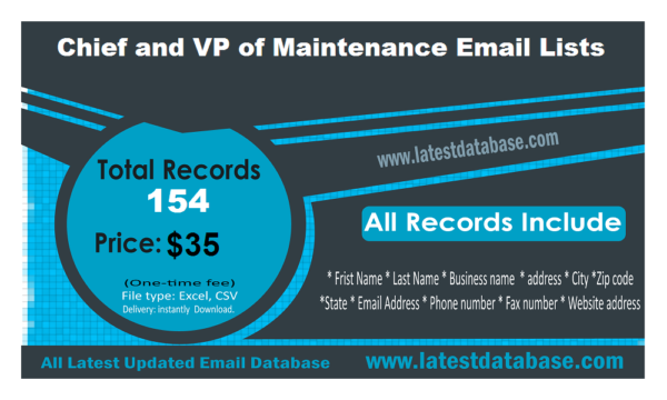 Chief and VP of Maintenance Email Activer Datas