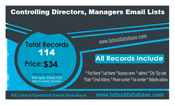 Controlling Directors, Managers Email Activer Datas