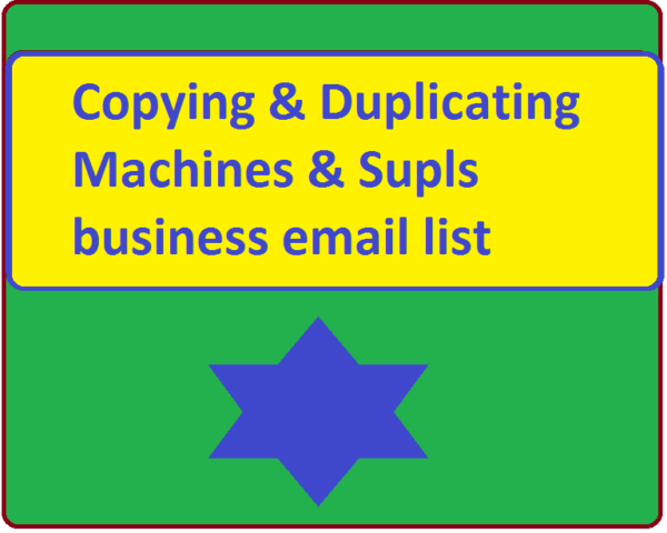 Copying & Duplicating Machines & Supls Email Activer Data