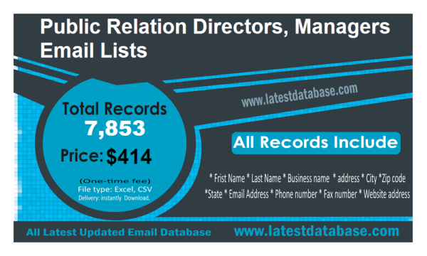 Public Relation Directors Managers Email Activer Datas