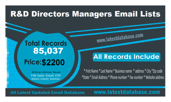 R&D Directors Managers Email Activer Datas