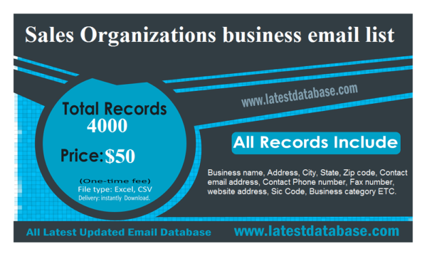 Sales Organizations Email Activer Data