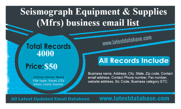 Seismograph Equipment & Supplies (Mfrs) Email Activer Data