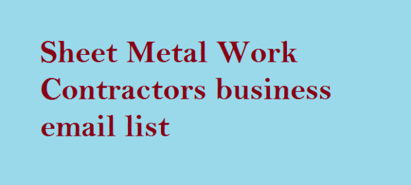 Sheet Metal Work Contractors Email Activer Data