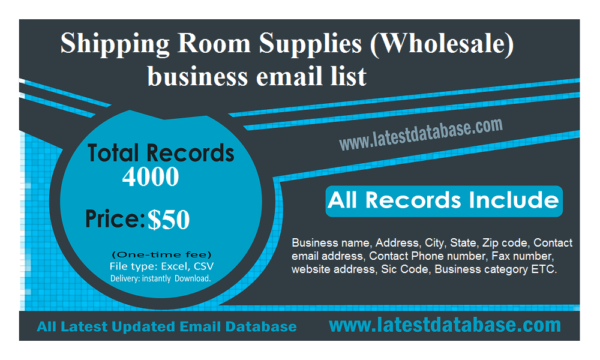 Shipping Room Supplies (Wholesale) Email Activer Data