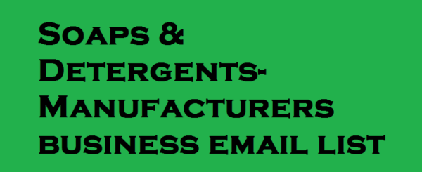 Soaps & Detergents-Manufacturers Email Activer Data