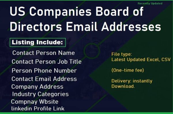 US Companies Board of Directors Email Activer Dataes