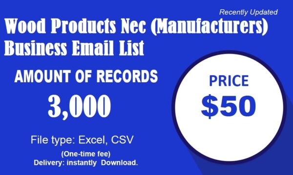 Wood Products Nec (Manufacturers) Email Activer Data